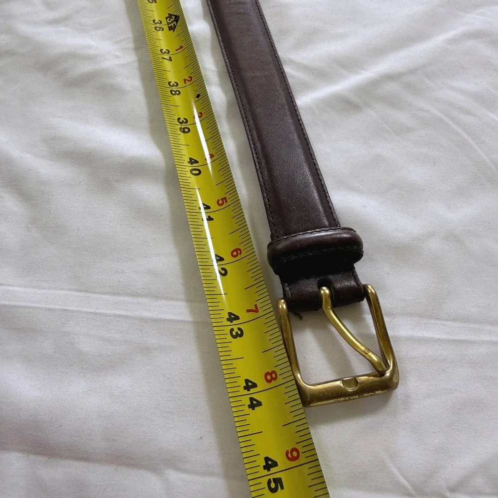 Coach Vintage Mens Brown Burnished Cowhide Leather Belt Solid Brass 9559 Size 38